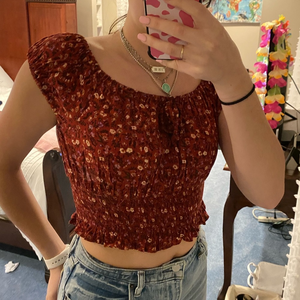 American eagle floral crop top
